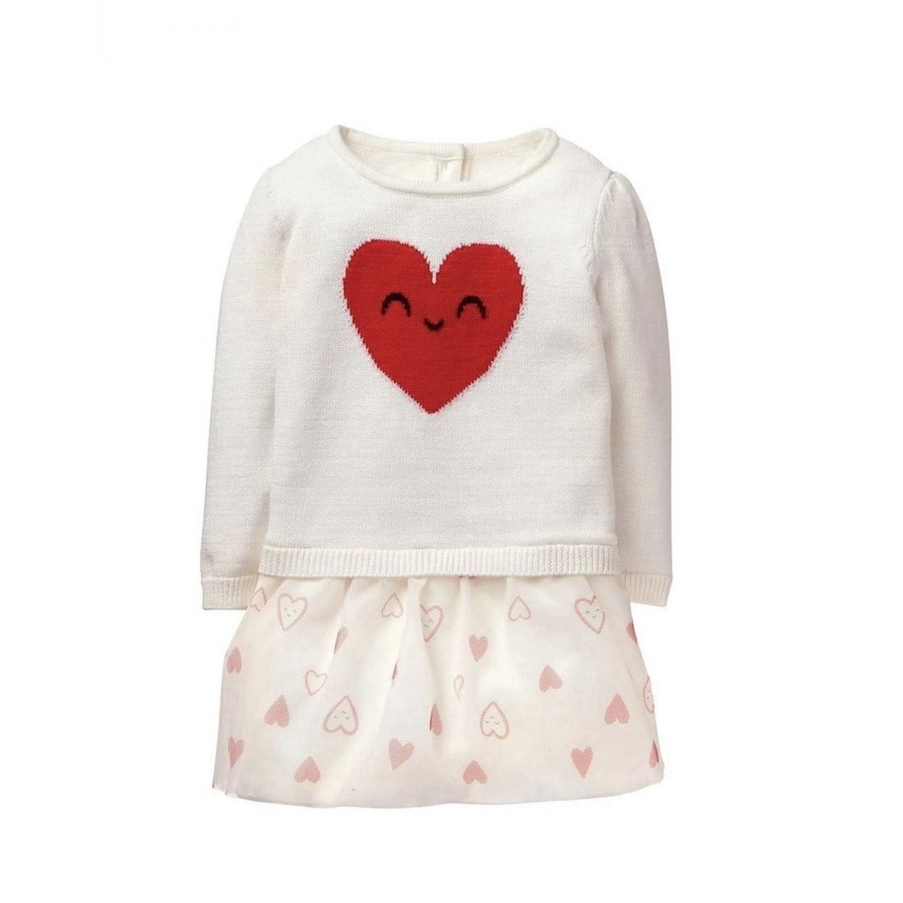 Gymboree Baby 18-24 months Dress Valentine's Day Heart Knit‎ Sweater w/ Tutu